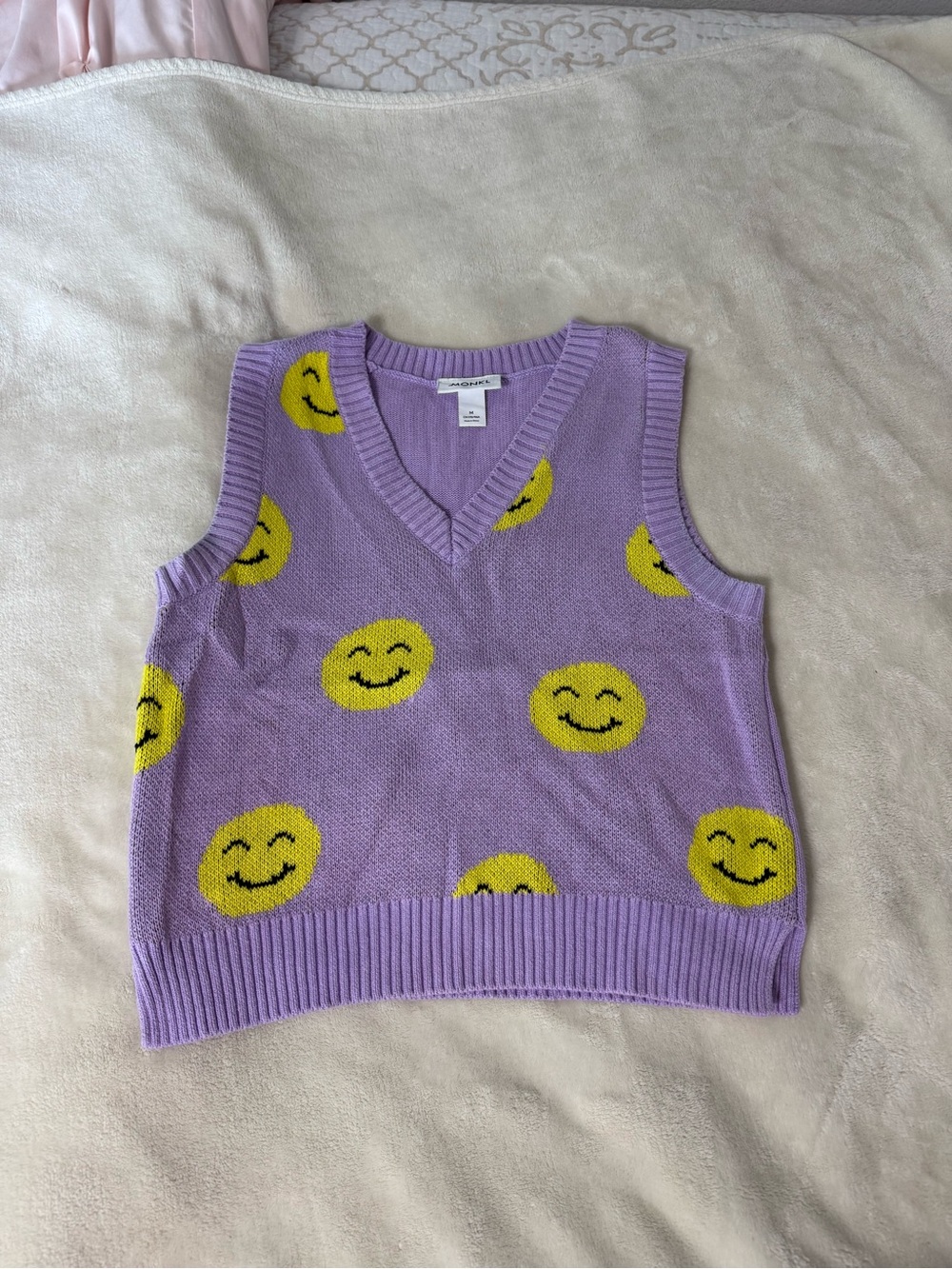 colorful smiley face sweater vest